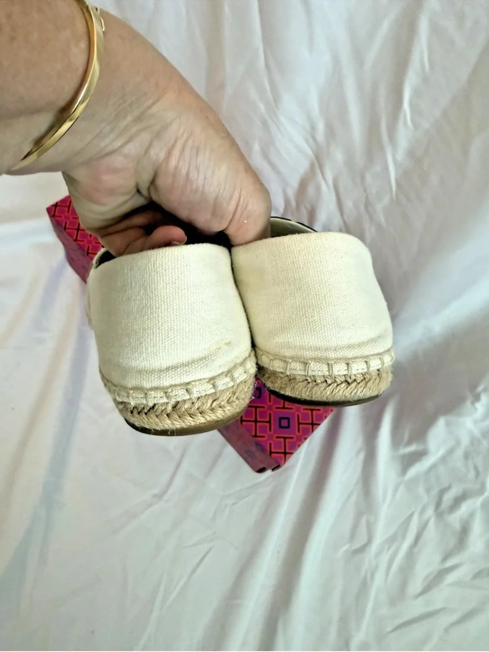 Tory Burch Ines Fil Coupe Espadrille Canvas Leather - Size 8.5